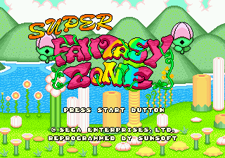 Super Fantasy Zone (Europe) Title Screen